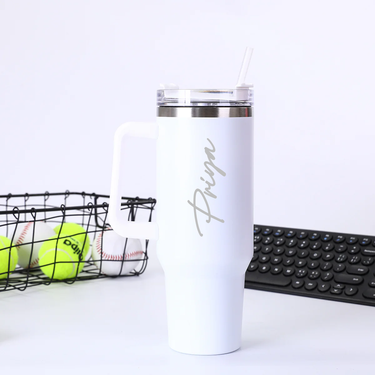 Double Walled Vacuum Insulated Tumbler - White