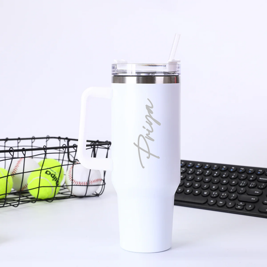 Double Walled Vacuum Insulated Tumbler - White