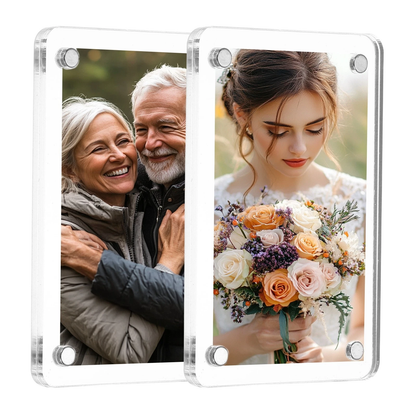 2 Pcs Acrylic Fridge Magnetic Frame 3 x 4 Inch - Free Photo Customization