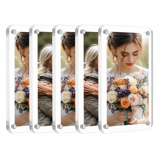 5 Pcs Acrylic Fridge Magnetic Frame 3 x 4 Inch - Free Photo Customization