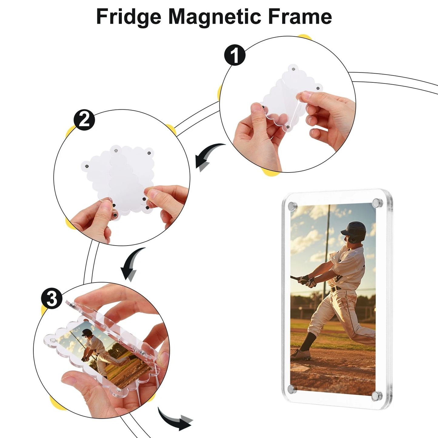 10 Pcs Acrylic Fridge Magnetic Frame 3 x 4 Inch - Free Photo Customization