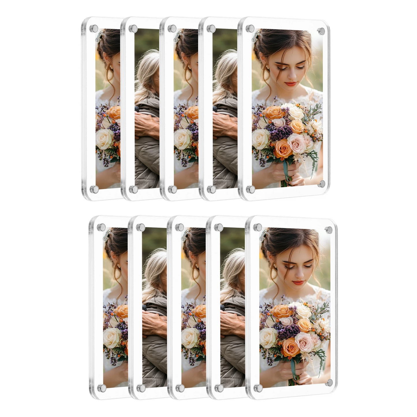 10 Pcs Acrylic Fridge Magnetic Frame 3 x 4 Inch - Free Photo Customization