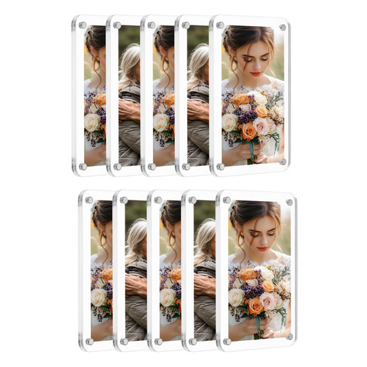 10 Pcs Acrylic Fridge Magnetic Frame 3 x 4 Inch - Free Photo Customization