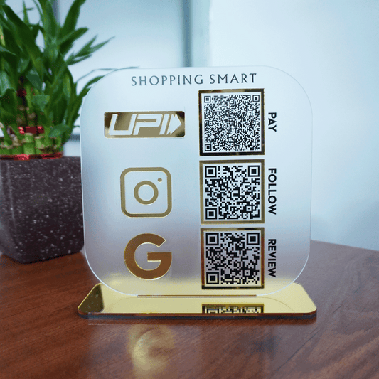 Customized Business Acrylic QR Stand - Scan to Pay, Follow & Review