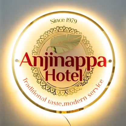 Custom 3D Frosted Acrylic Round Business Logo LED Signs