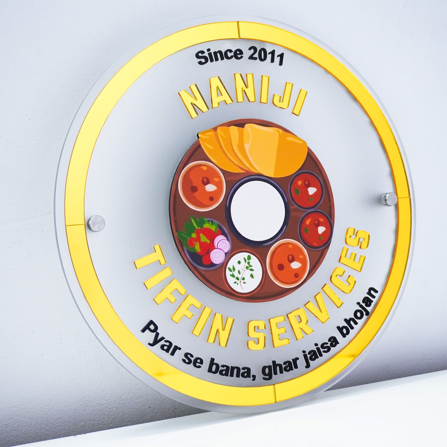 Custom 3D Frosted Acrylic Round Business Logo LED Signs