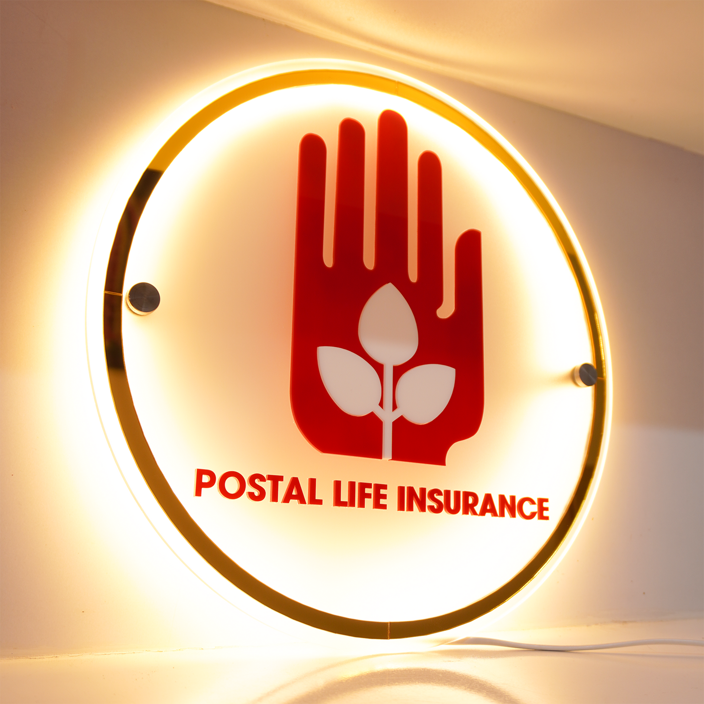 Custom 3D Frosted Acrylic Round Business Logo LED Signs