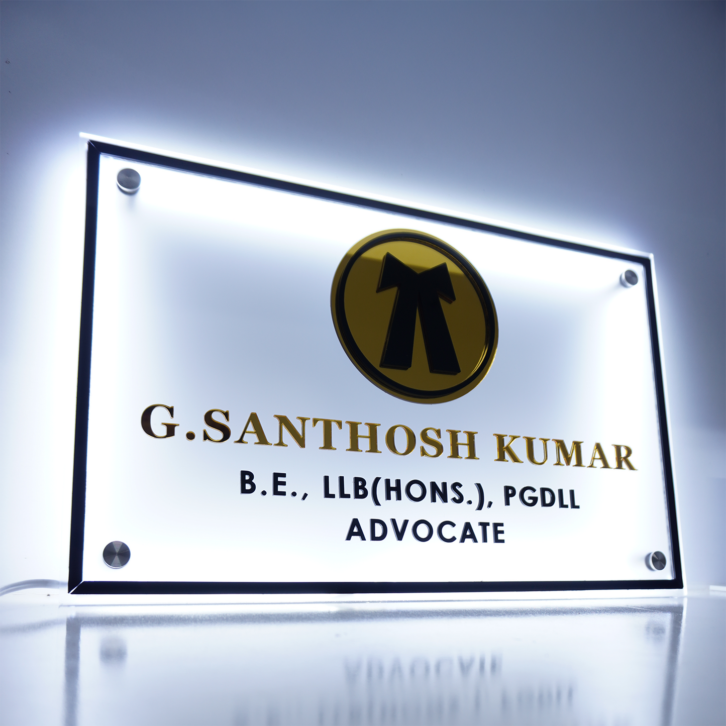 Custom Frosted 3D Acrylic Rectangular Business Logo LED Signs