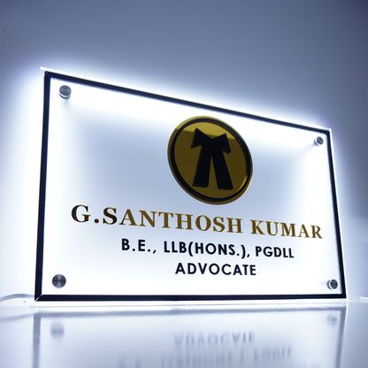 Custom Frosted 3D Acrylic Rectangular Business Logo LED Signs