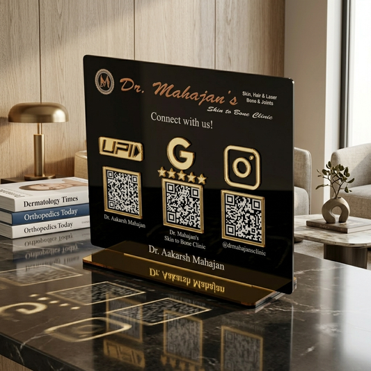 Customized Business Black Acrylic QR Stand - Scan & Pay