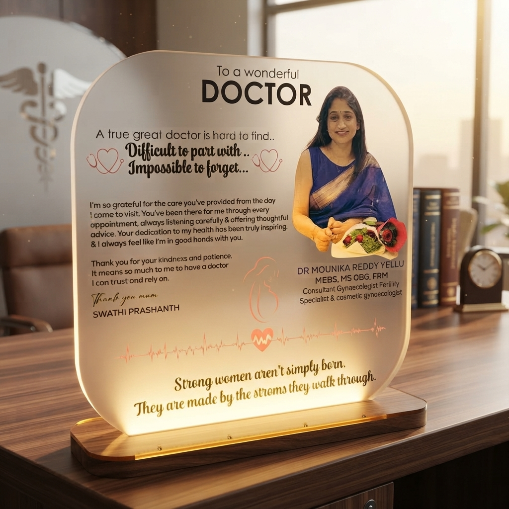 Personalized LED Acrylic Doctor Appreciation Plaque & Custom Desk Light