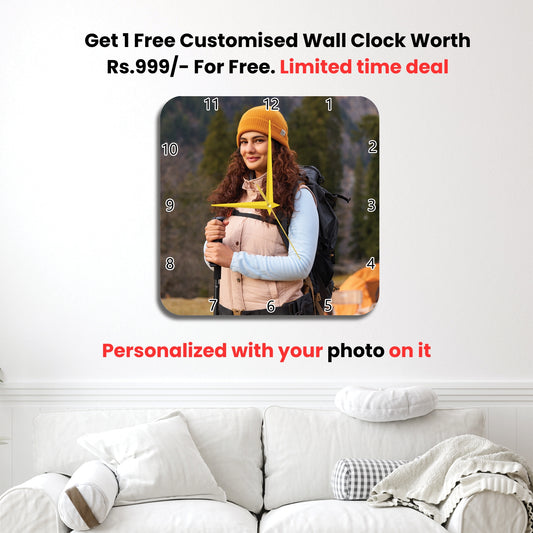 Special Gift Hamper for Women - Limited time deal: Get 1 Personalized Wall Clock & Temperature Bottle For Free In this Hamper