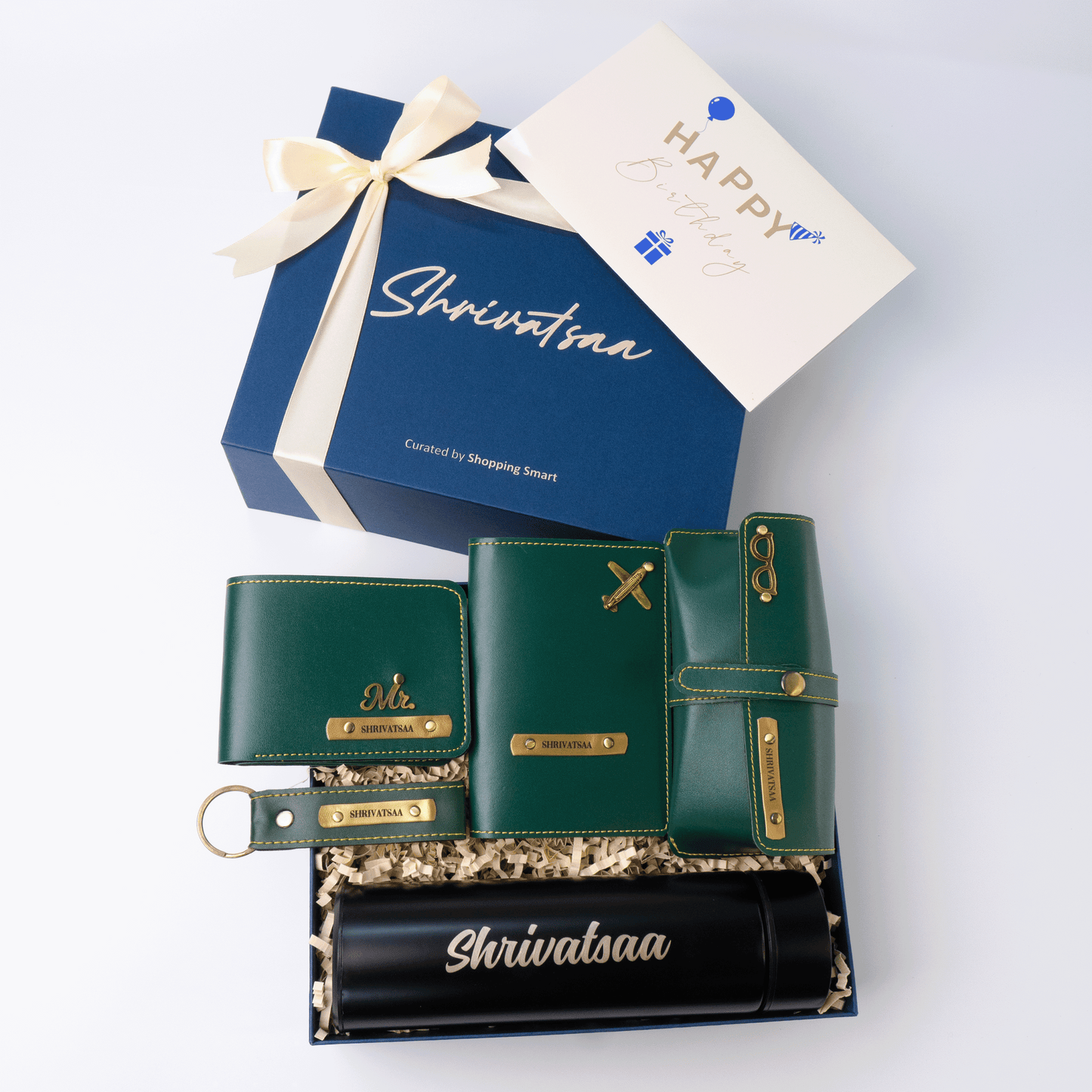 Personalized Gift Set Hamper for Men - Includes 1 Free Bottle