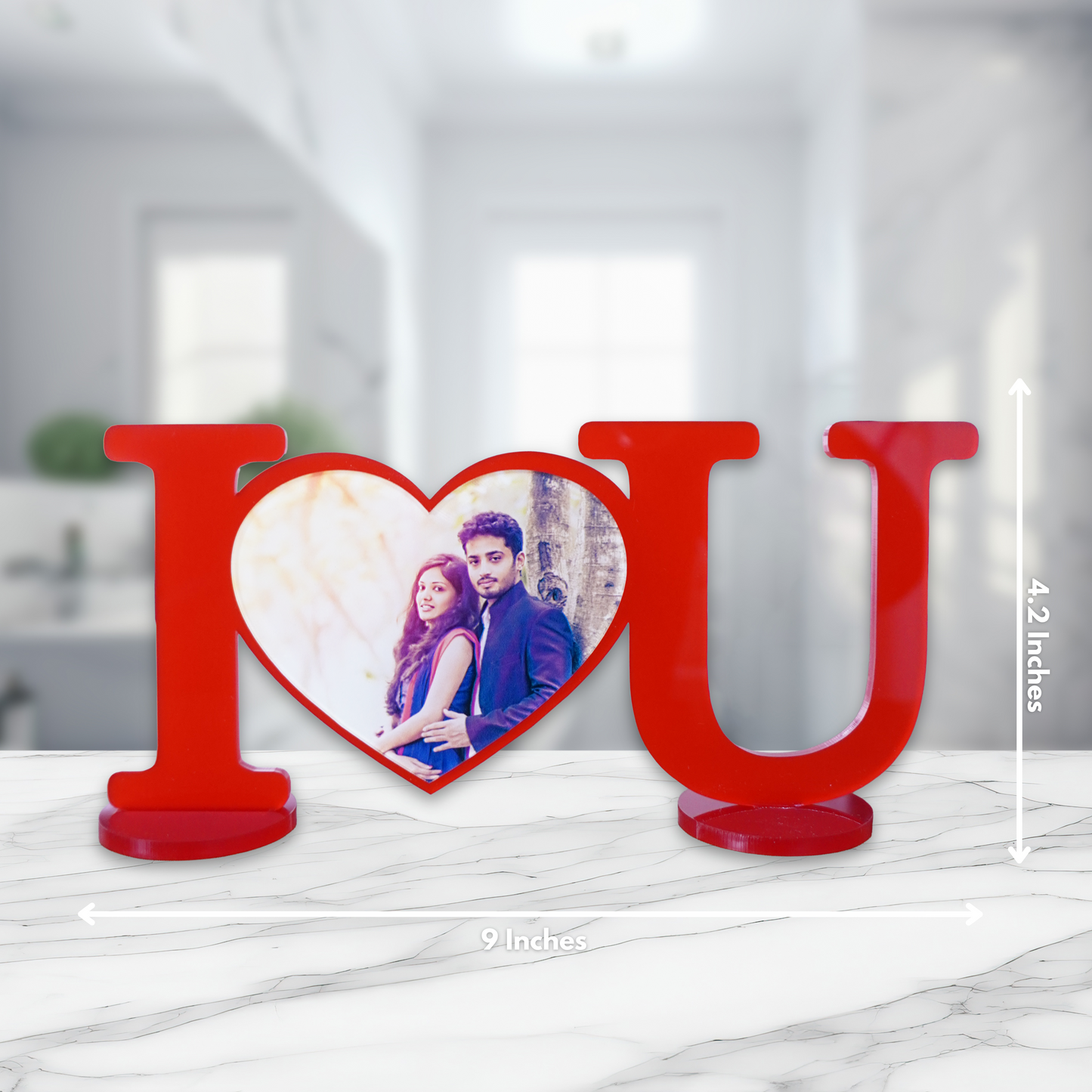 I Love You Heart Tabletop Photo Frame - Anniversary, Valentine's Day Gift