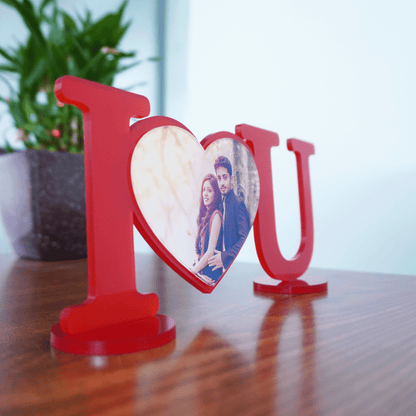 I Love You Heart Tabletop Photo Frame - Anniversary, Valentine's Day Gift