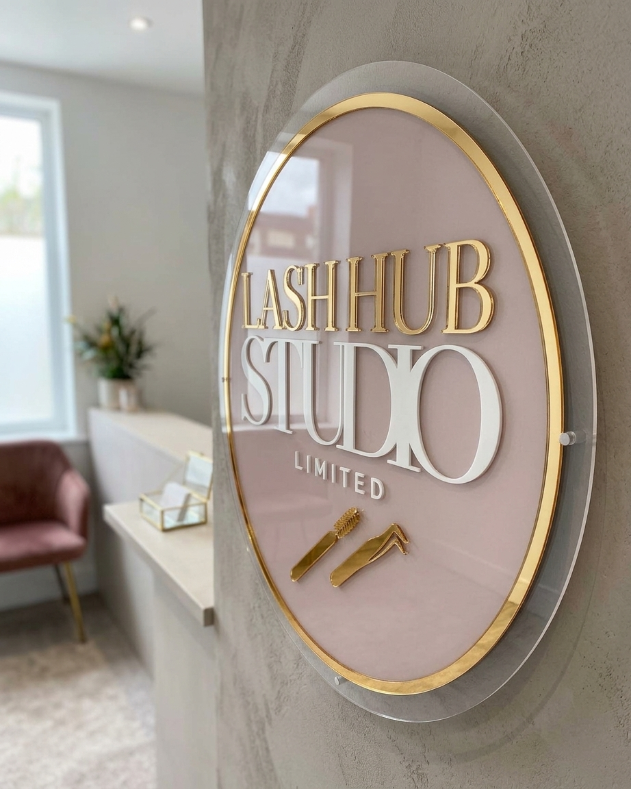 Luxury Custom 3D Acrylic Logo Sign | Perfect for Beauty Salons, Lash Studios, & Boutiques