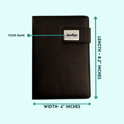 Personalised Essential Hamper for Women 5-in-1 - Women Men's wallet, Keychain, Diary, Pen & Free Bottle