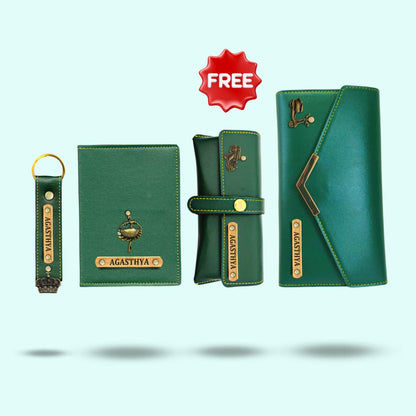 Personalized 4-in-1 Special Gift Hamper for Women - Includes 1 Free Sunglass Case - Green