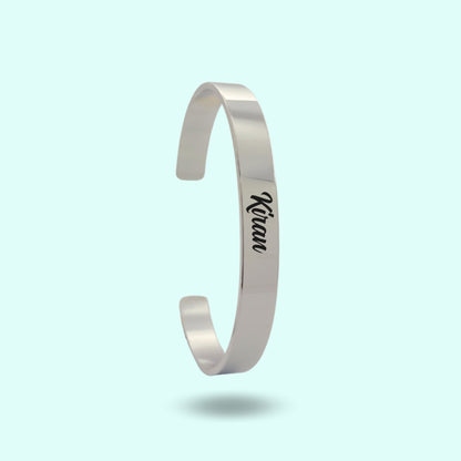 Personalised Cuff Bracelet Silver - Unisex