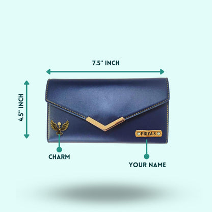 Personalized Wallets For Couples - Blue