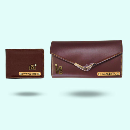 Personalized Wallets For Couples - Blue