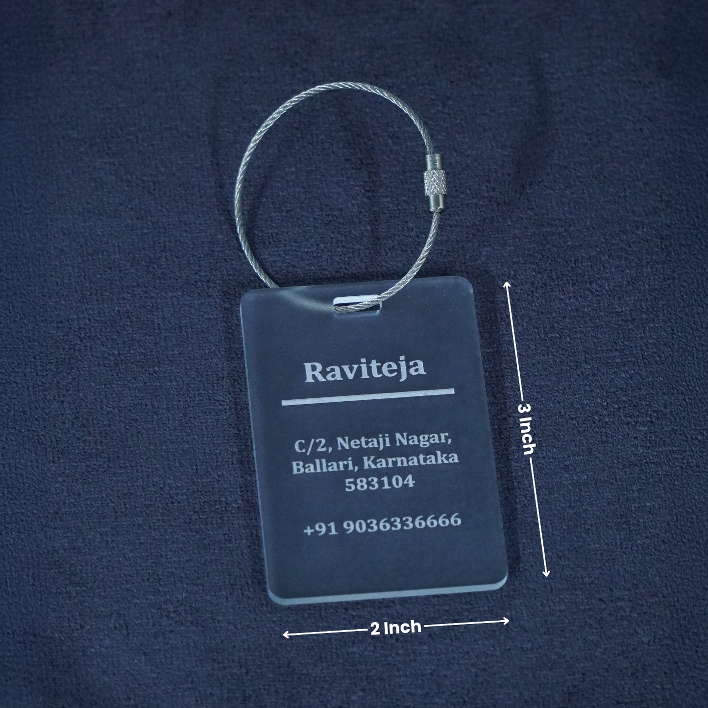 Personalized Frosted Acrylic Luggage Name Tag