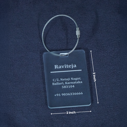 Personalized Frosted Acrylic Luggage Name Tag