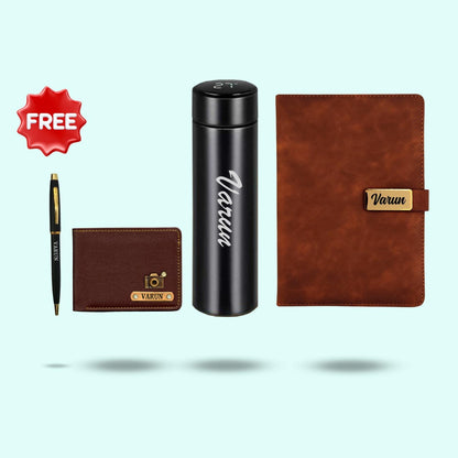 Personalized Men Hamper 4-in-1 Set - Wallet, Diary, Bottle, Pen