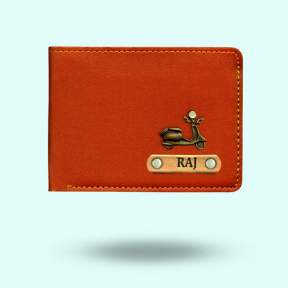 Personalized Mens Wallet With Charm - Olive Green