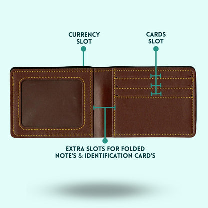 Personalized Mens Wallet With Charm - Dark Brown