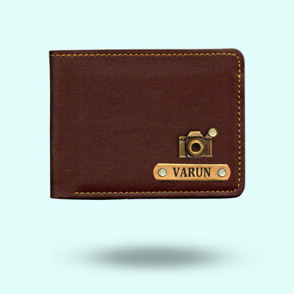 Personalized Mens Wallet With Charm - Olive Green