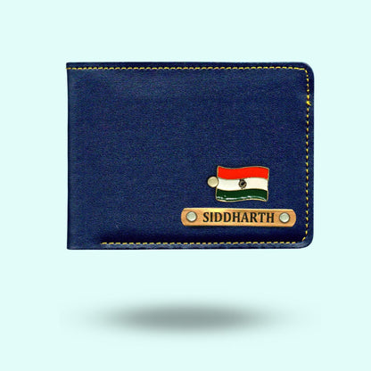 Personalized Mens Wallet With Charm - Dark Brown