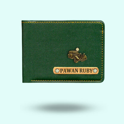 Personalized Mens Wallet With Charm - Blue
