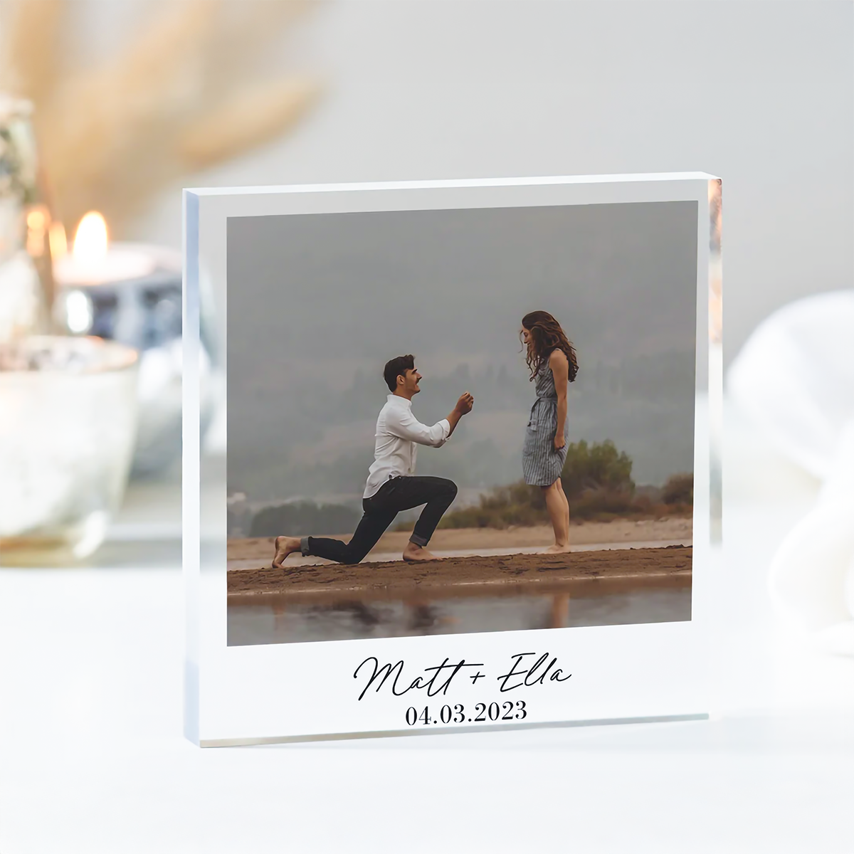 Personalized Photo Acrylic Block Plaque With Custom Message
