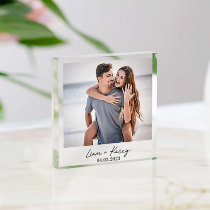 Personalized Photo Acrylic Block Plaque With Custom Message