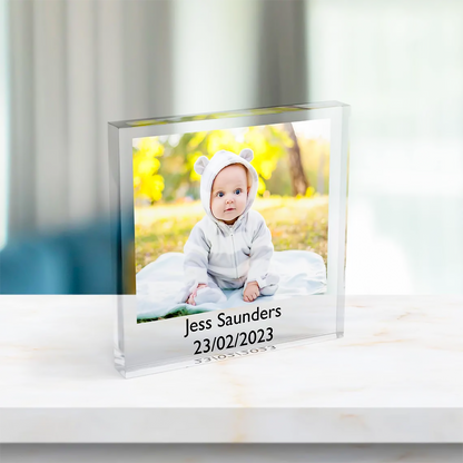 Personalized Photo Acrylic Block Plaque With Custom Message