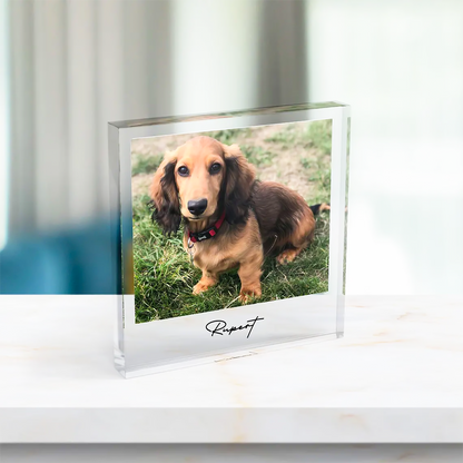 Personalized Photo Acrylic Block Plaque With Custom Message