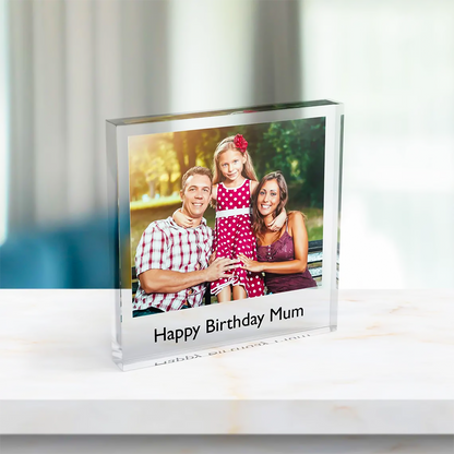 Personalized Photo Acrylic Block Plaque With Custom Message