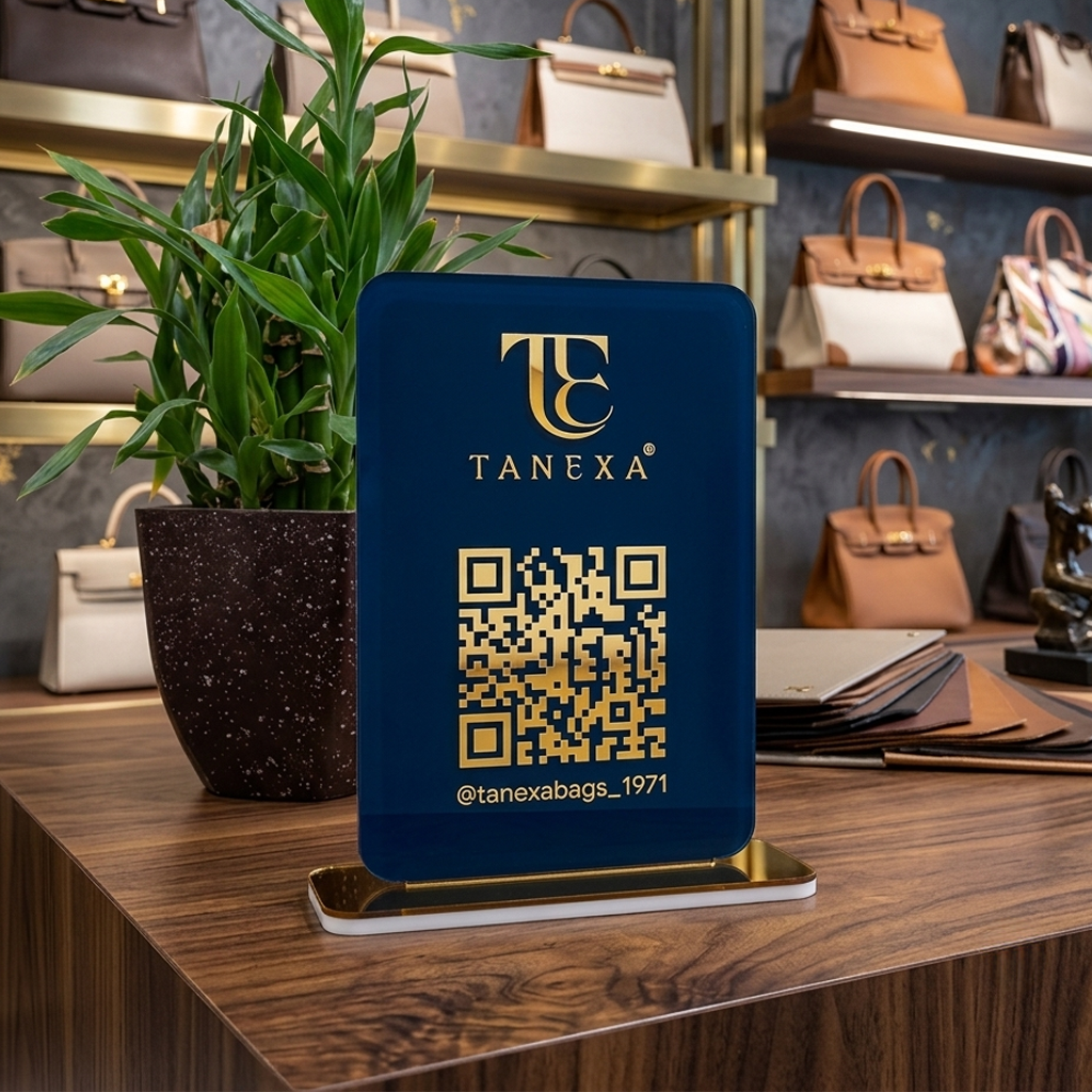 Premium Countertop QR Code Display Board for Retail & Boutiques
