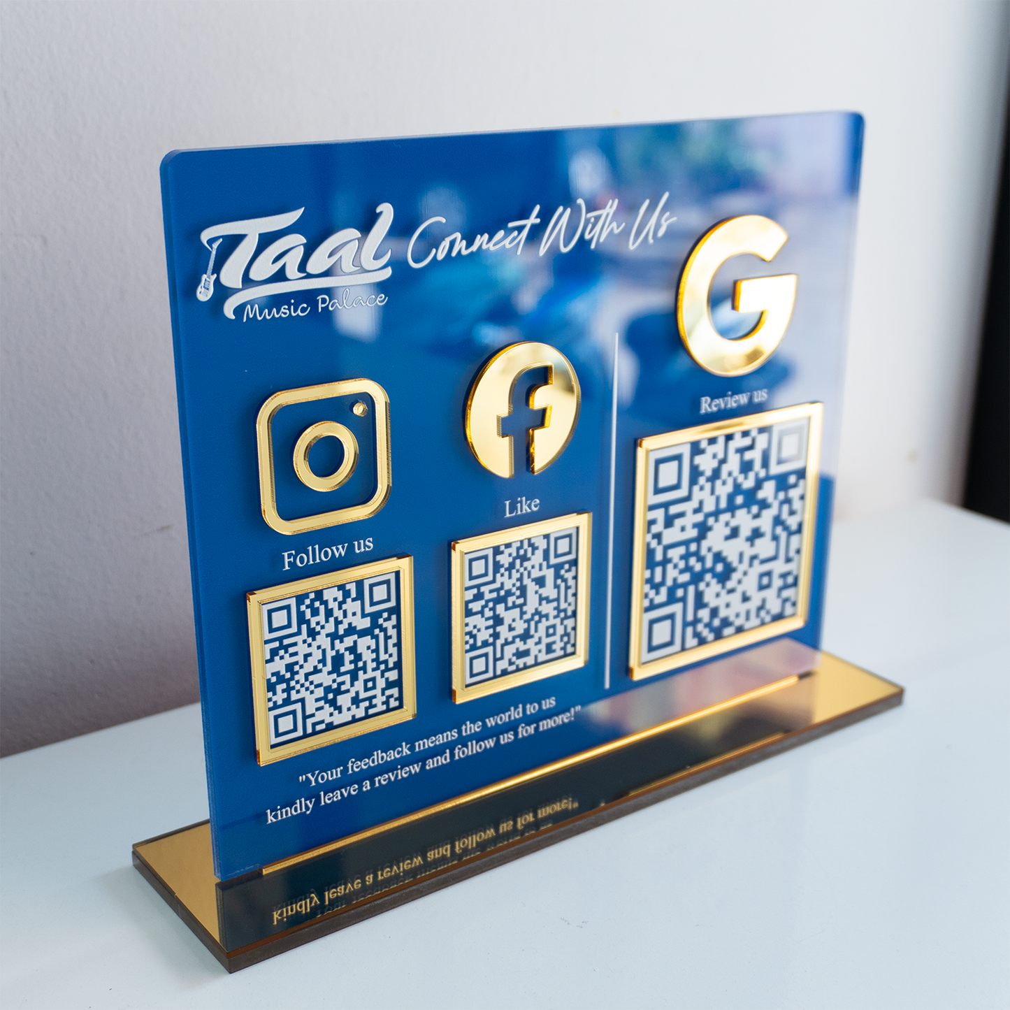 Customized Business 3D & Printed Acrylic QR Stand - Scan & Pay