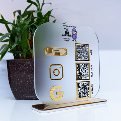 Customized Business Acrylic QR Stand - Scan to Pay, Follow & Review