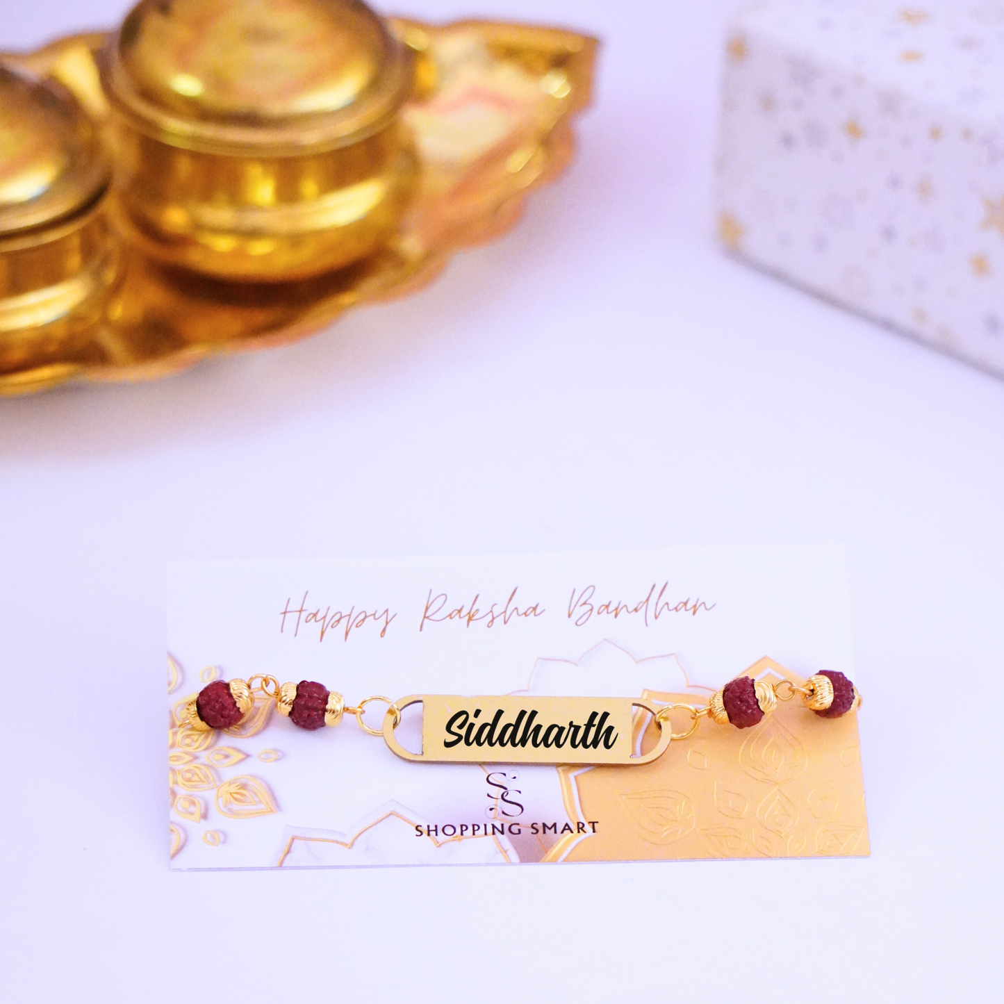 Rudraksha Rakhi Personalized