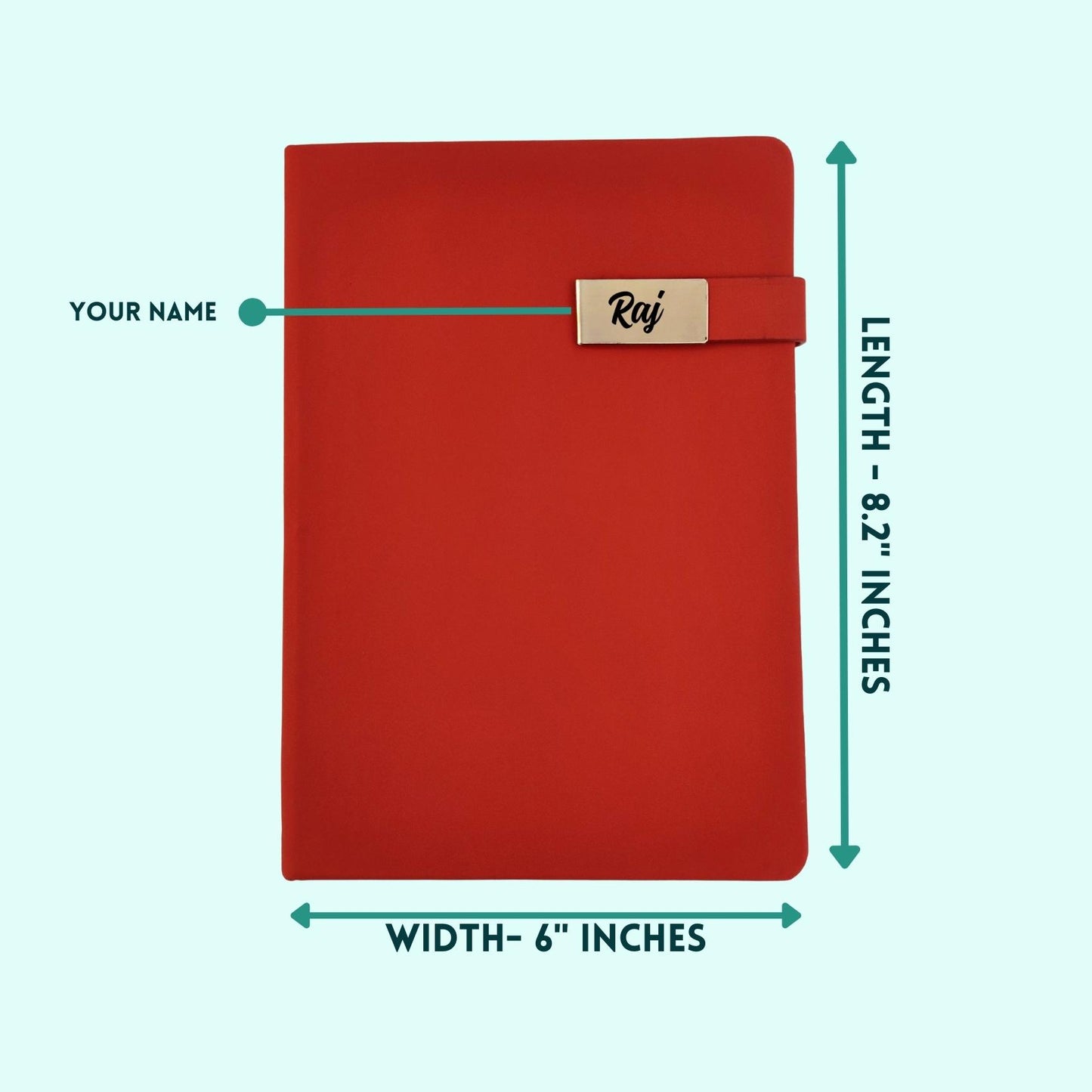 Personalized Red Velvet PU Leather A-5 Premium Notebook