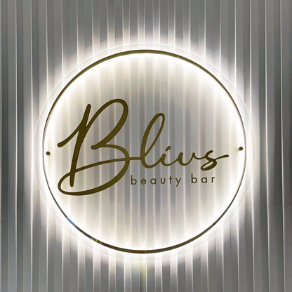 Custom 3D Clear Acrylic Round Business Logo LED Signs