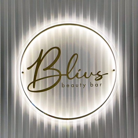 Custom 3D Clear Acrylic Round Business Logo LED Signs