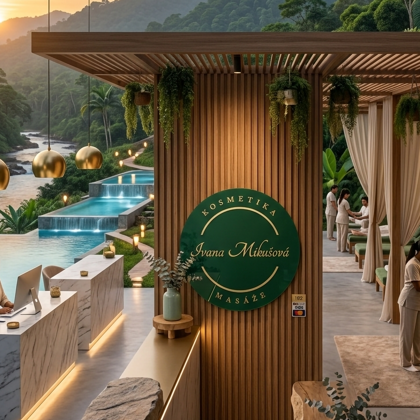 Royal Green Glossy 3D Acrylic Salon & Reception Signboard