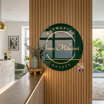Royal Green Glossy 3D Acrylic Salon & Reception Signboard
