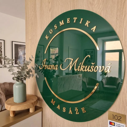 Royal Green Glossy 3D Acrylic Salon & Reception Signboard
