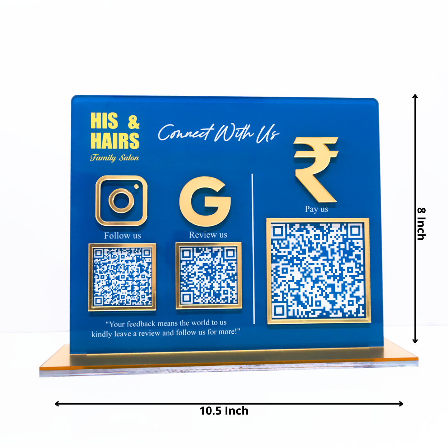 Customized Business 3D & Printed Acrylic QR Stand - Scan & Pay