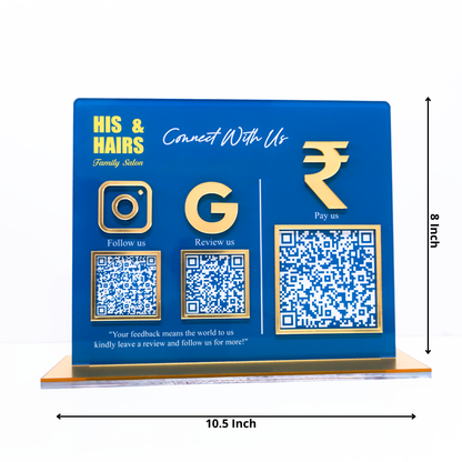 Customized Business 3D & Printed Acrylic QR Stand - Scan & Pay